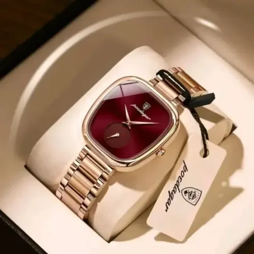 POEDAGAR 783 Luxury Elegant Women's Watch - Rose Gold & Green